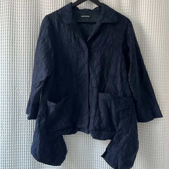 Roberiparra textured navy jacket with pockets Project Runway runner-up - Picture 2 of 4